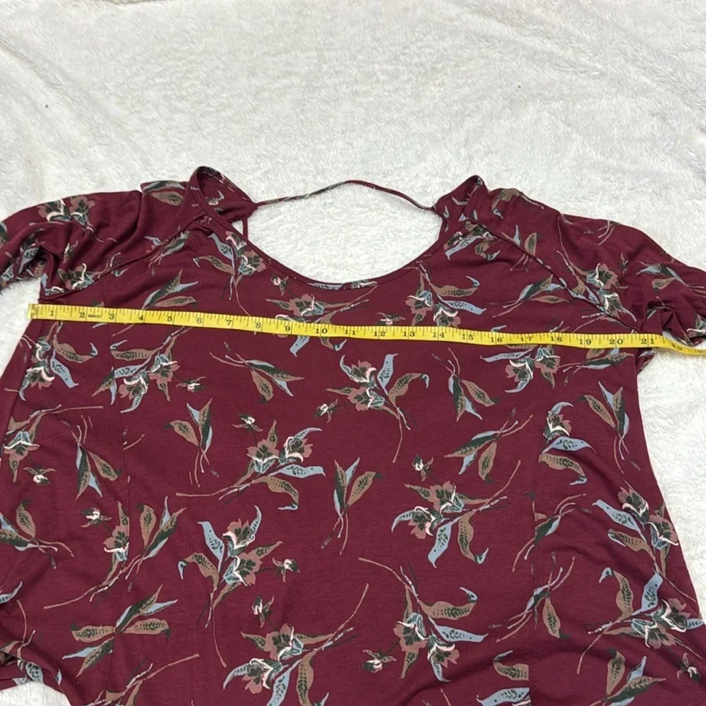 Free People Red Ruched Backless Elsa boho Open back top NWOT - Picture 4 of 7